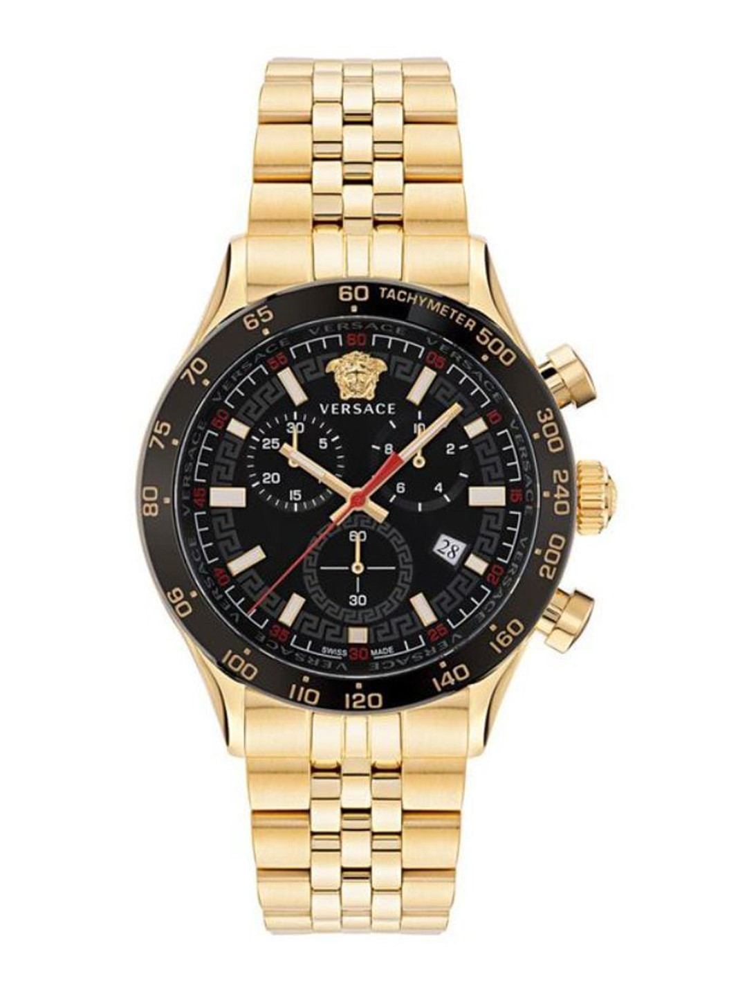 Versace Men Printed Dial & Stainless Steel Bracelet Style Straps Analogue Watch VE2U00622