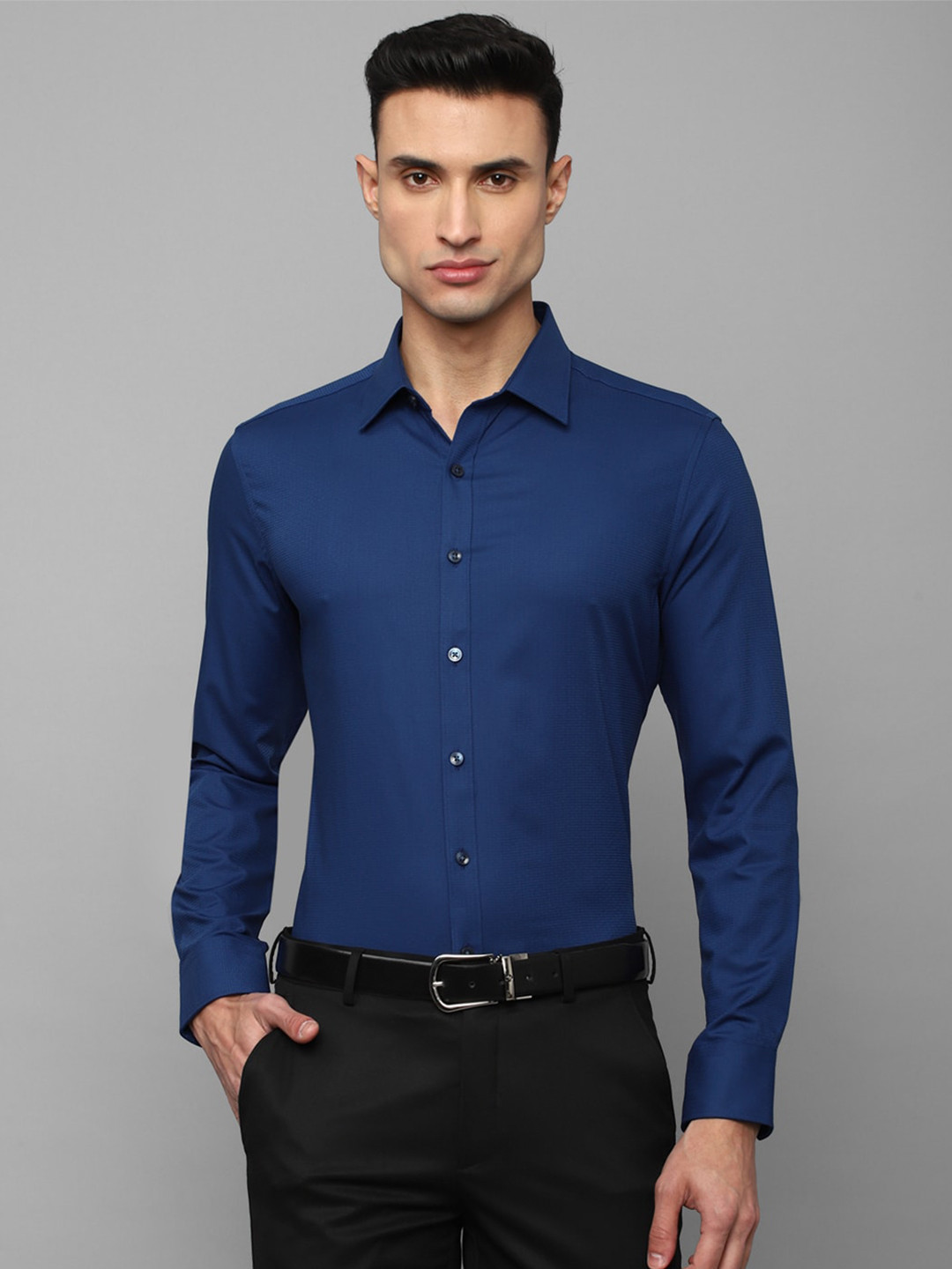 Louis Philippe Plus Size Spread Collar Formal Shirt