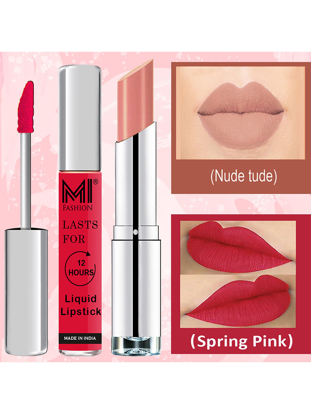 MI FASHION Set of Liquid Lipstick 3.5ml - 15 & Creamy Matte Lipstick 3.5g - 25