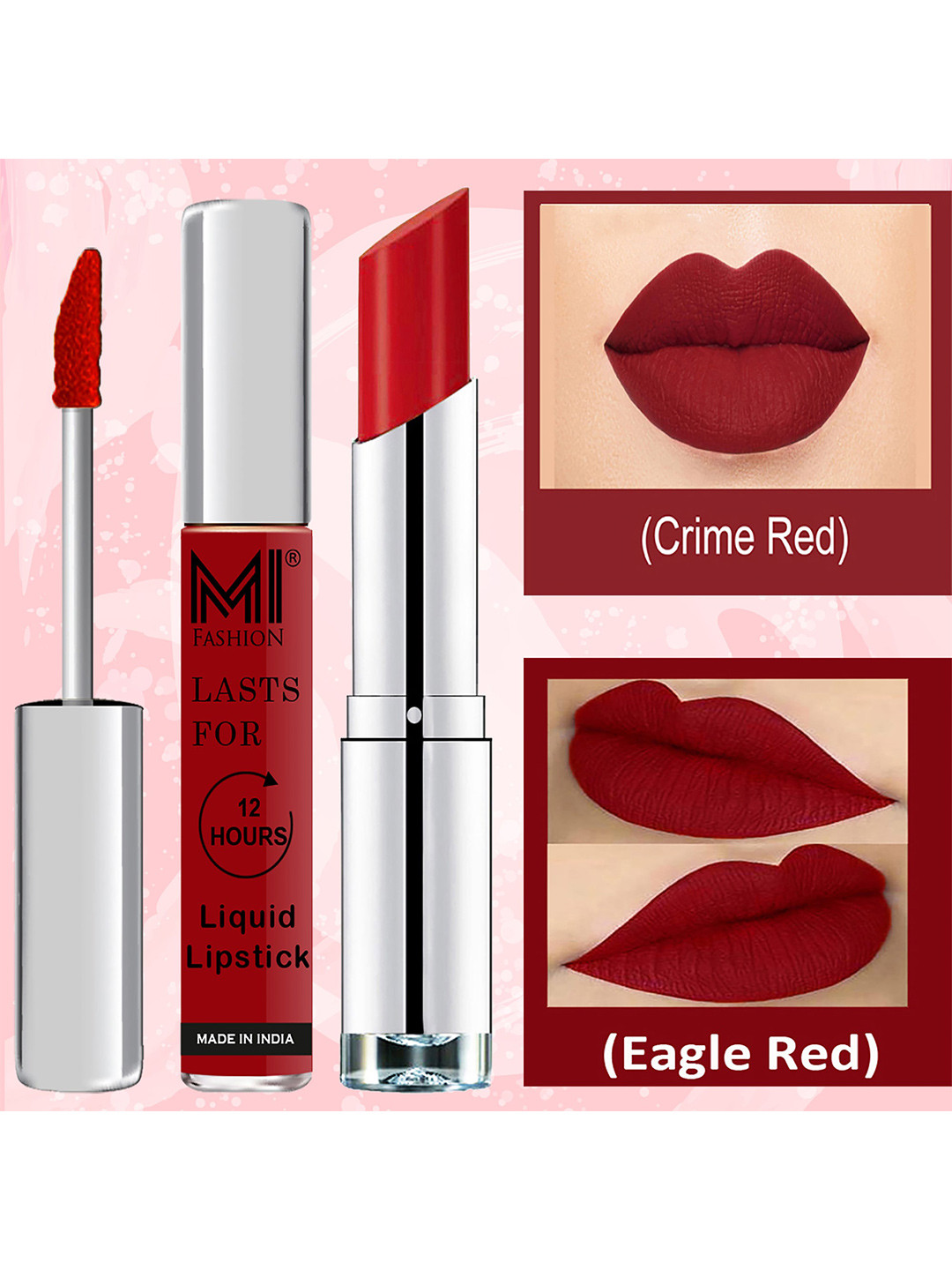 MI FASHION Set of Lip Luxe Liquid Lipstick 3.5 ml - 07 & Creamy Matte Lipstick 3.5 g - 09