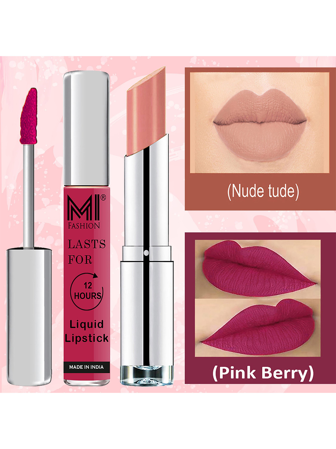 MI FASHION Set of Get the Best of Liquid Lipstick 3.5ml & Creamy Matte Lipstick 3.5g