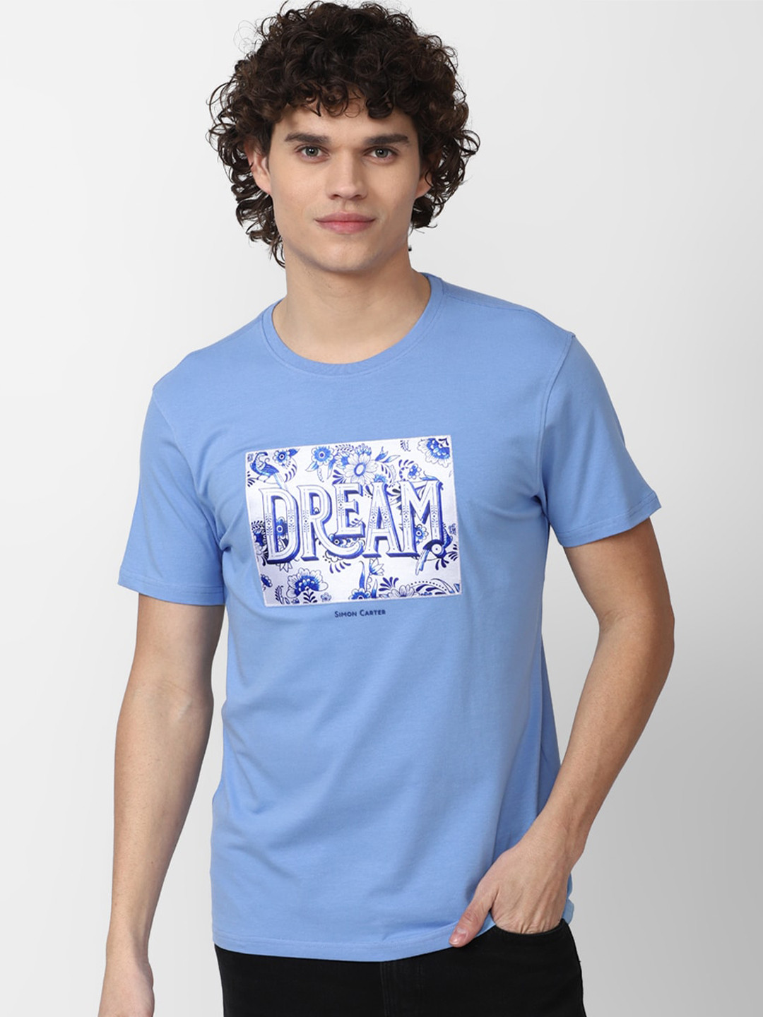 SIMON CARTER LONDON Typography Printed Slim Fit T-shirt