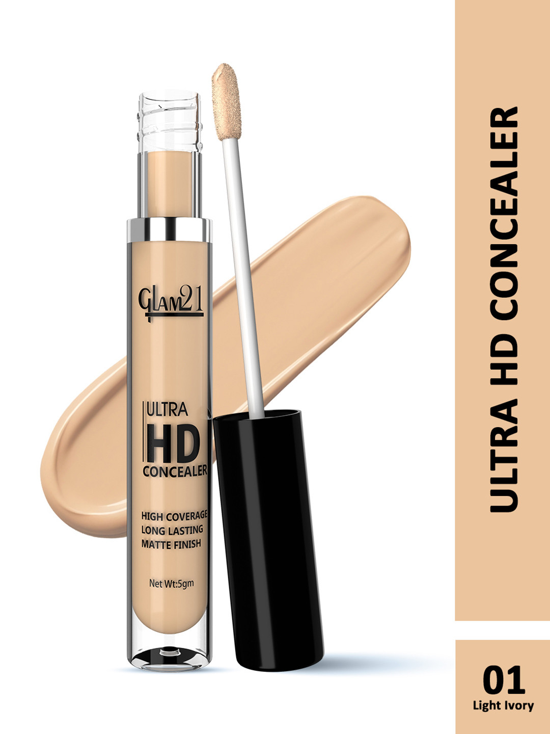 GLAM21 Ultra HD Liquid Concealer 5g - Light Ivory 01