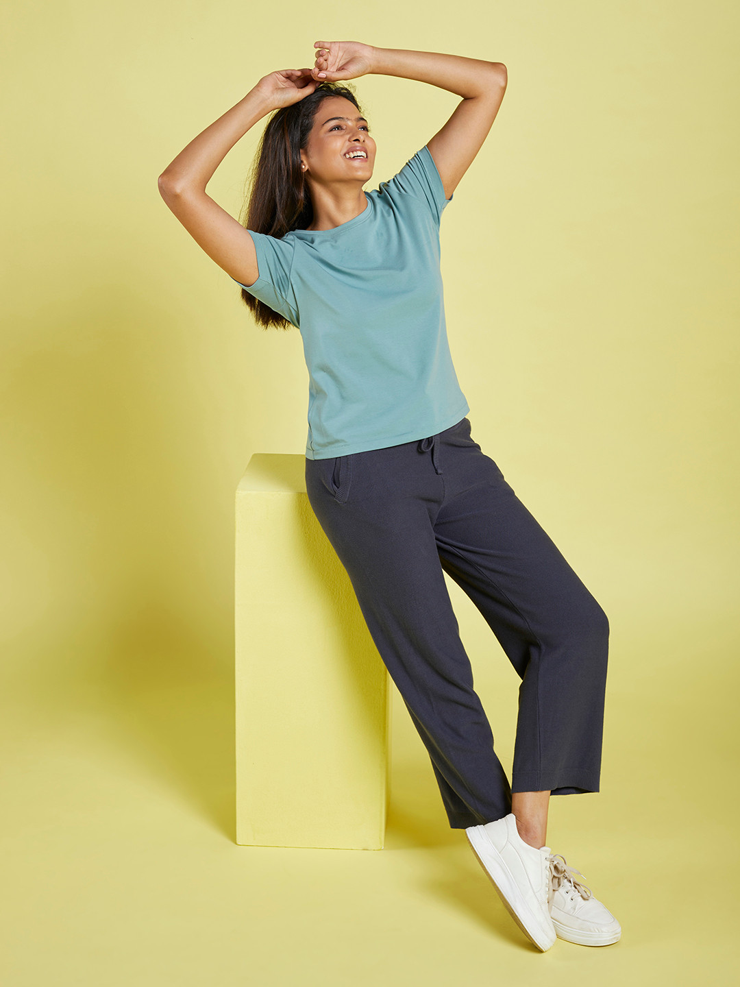 Blissclub Women Move All Day Plus Size Relaxed-Fit Cotton Track Pants