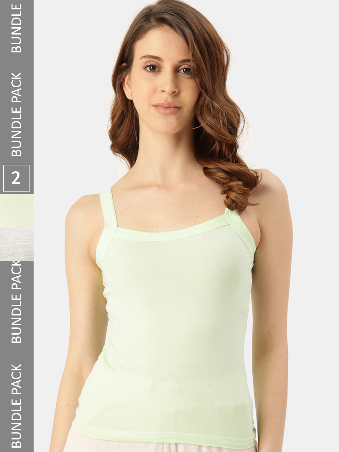 DressBerry Pack Of 2 Shoulder Strap Pure Cotton Camisoles