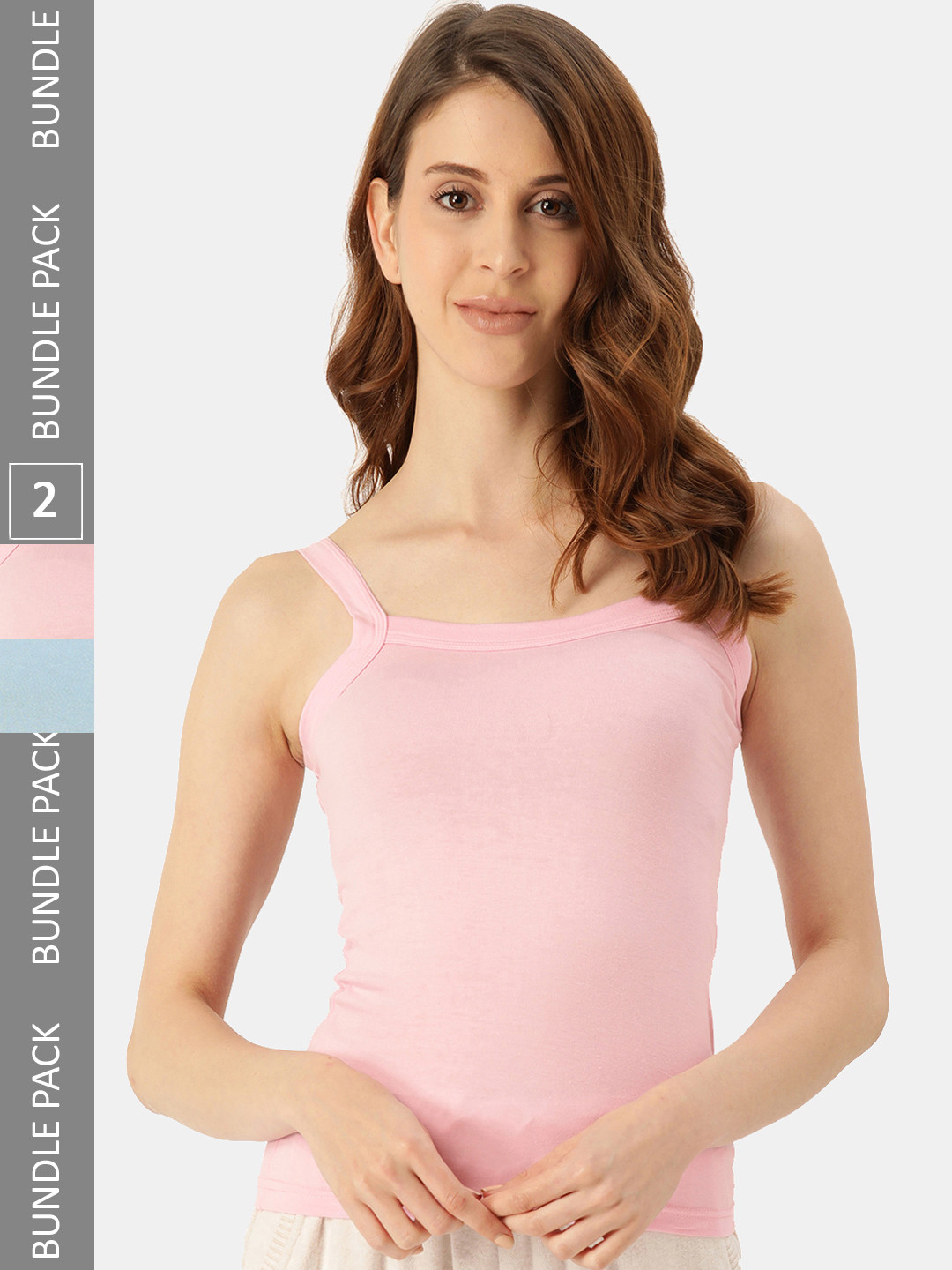 DressBerry Pack Of 2 Pure Cotton Shoulder Straps Camisoles