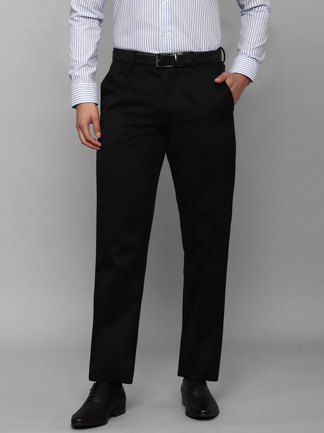 Louis Philippe Men Mid-Rise Pure Cotton Formal Trousers