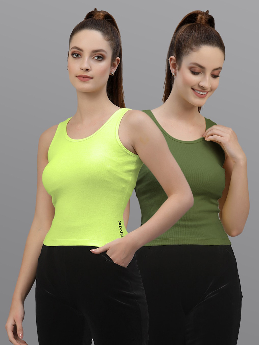Friskers Pack Of 2 Sleeveless Tank Tops