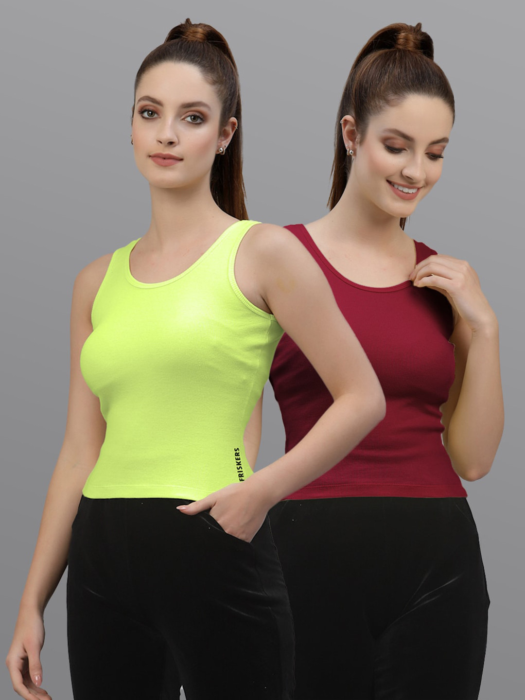Friskers Pack Of 2 Scoop Neck Tank Tops