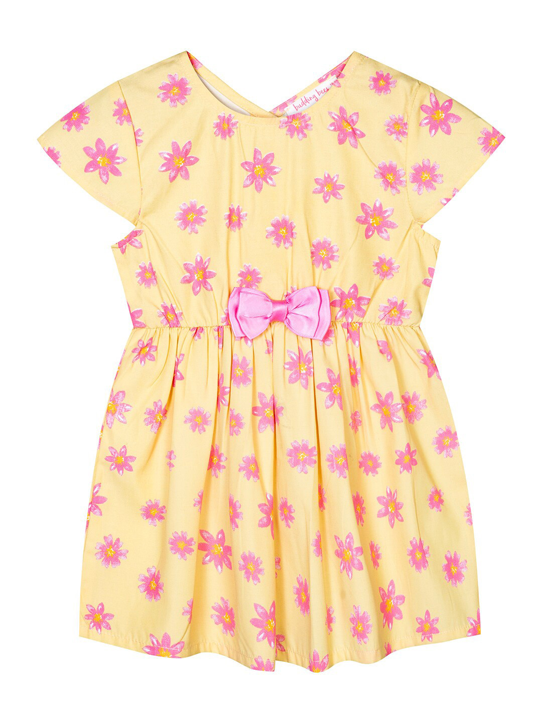 Budding Bees Yellow Floral Dress