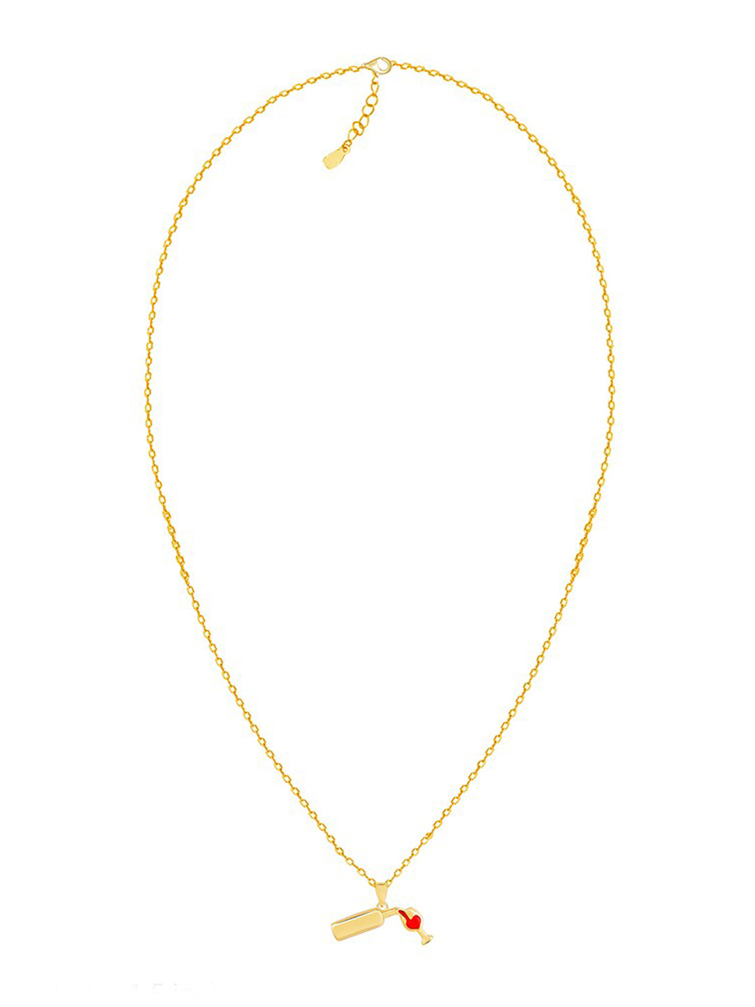 GIVA 925 Gold-Plated Sterling Silver Date Night Pendant With Chain