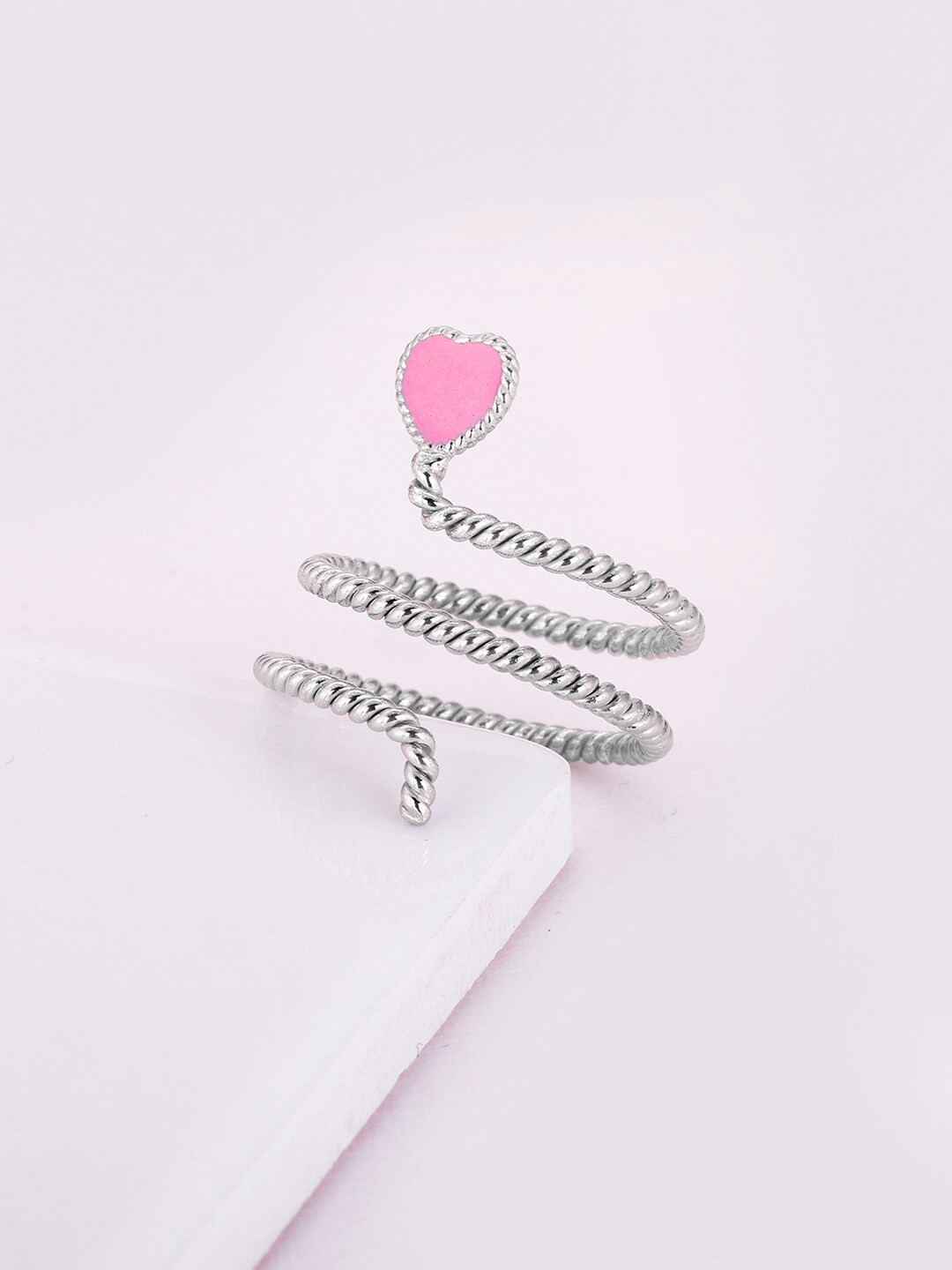 GIVA 925 Sterling Silver & Rhodium-Plated Love Finger Ring