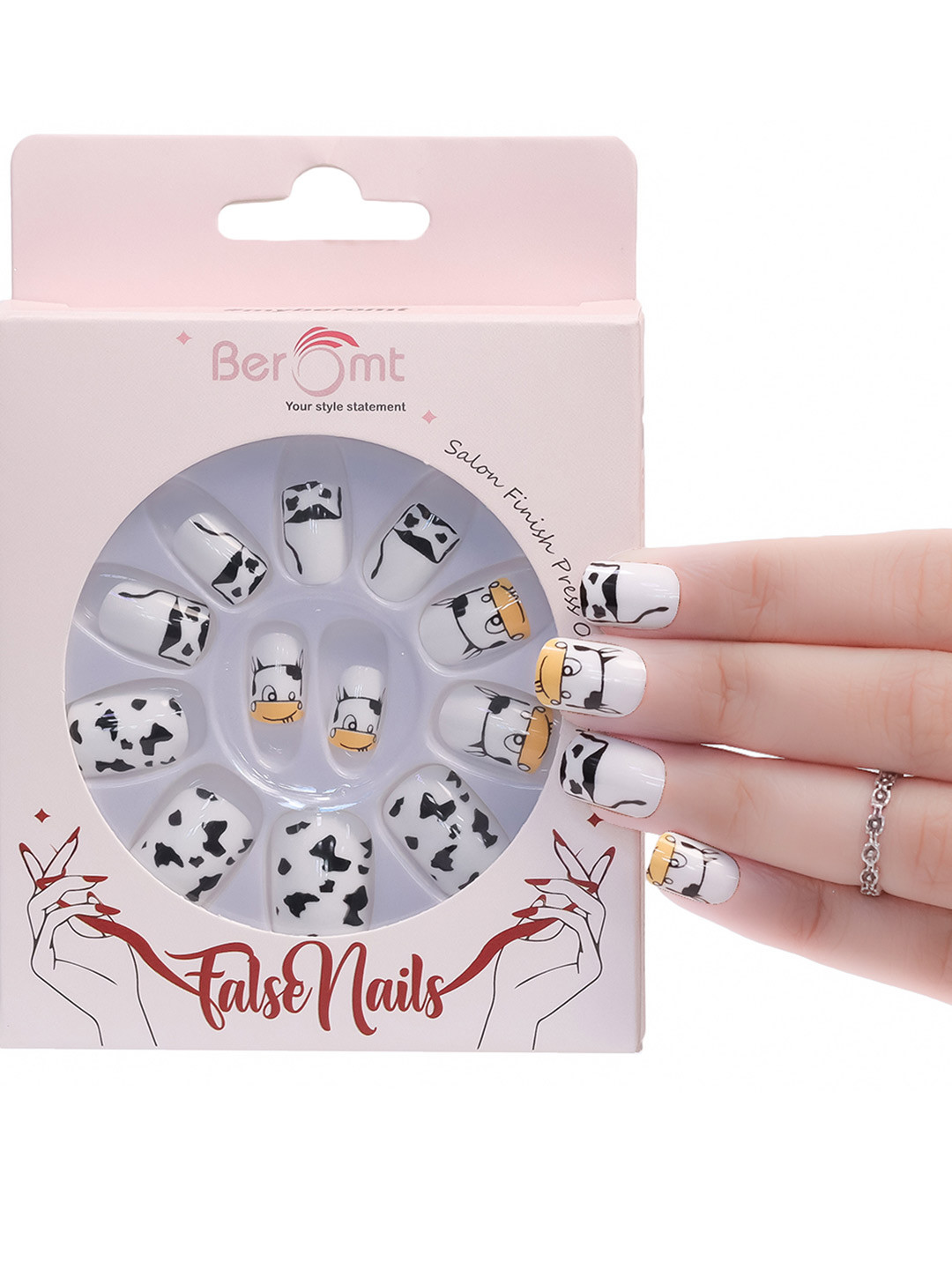BEROMT 12-Pcs Animal Printed False Nails Box - 30 gm