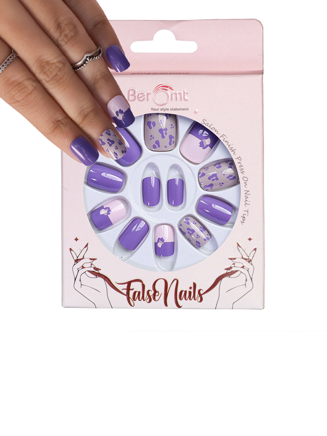 BEROMT 12-Pcs Animal Printed False Nails Box - 30 gm