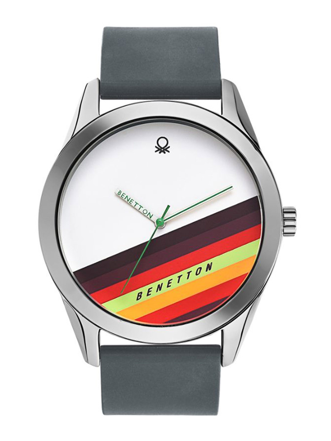 United Colors of Benetton Men Printed Dial & Silicon Straps Analogue Watch UWUCG0204