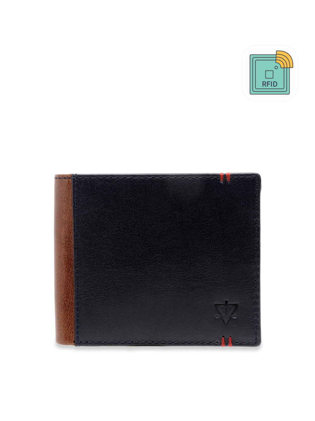 AQUATAN Men Colourblocked Leather RFID Two Fold Wallet