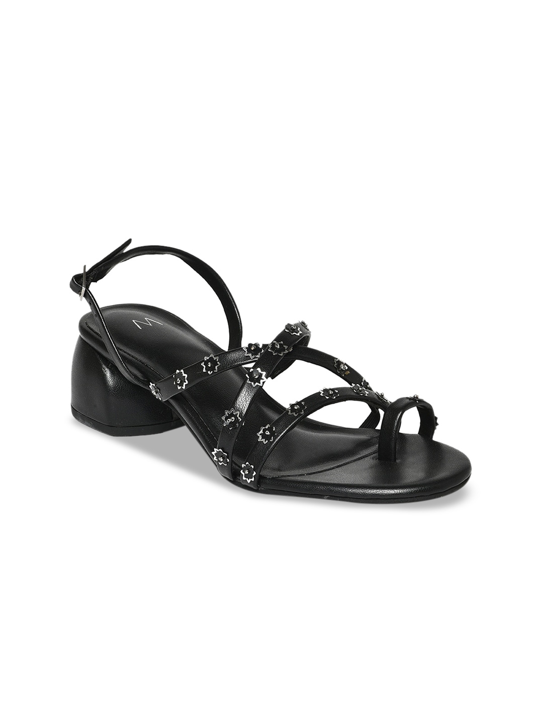 W Black Women Open Toe Party Block Heels - Heels for Women 21880856 | Myntra
