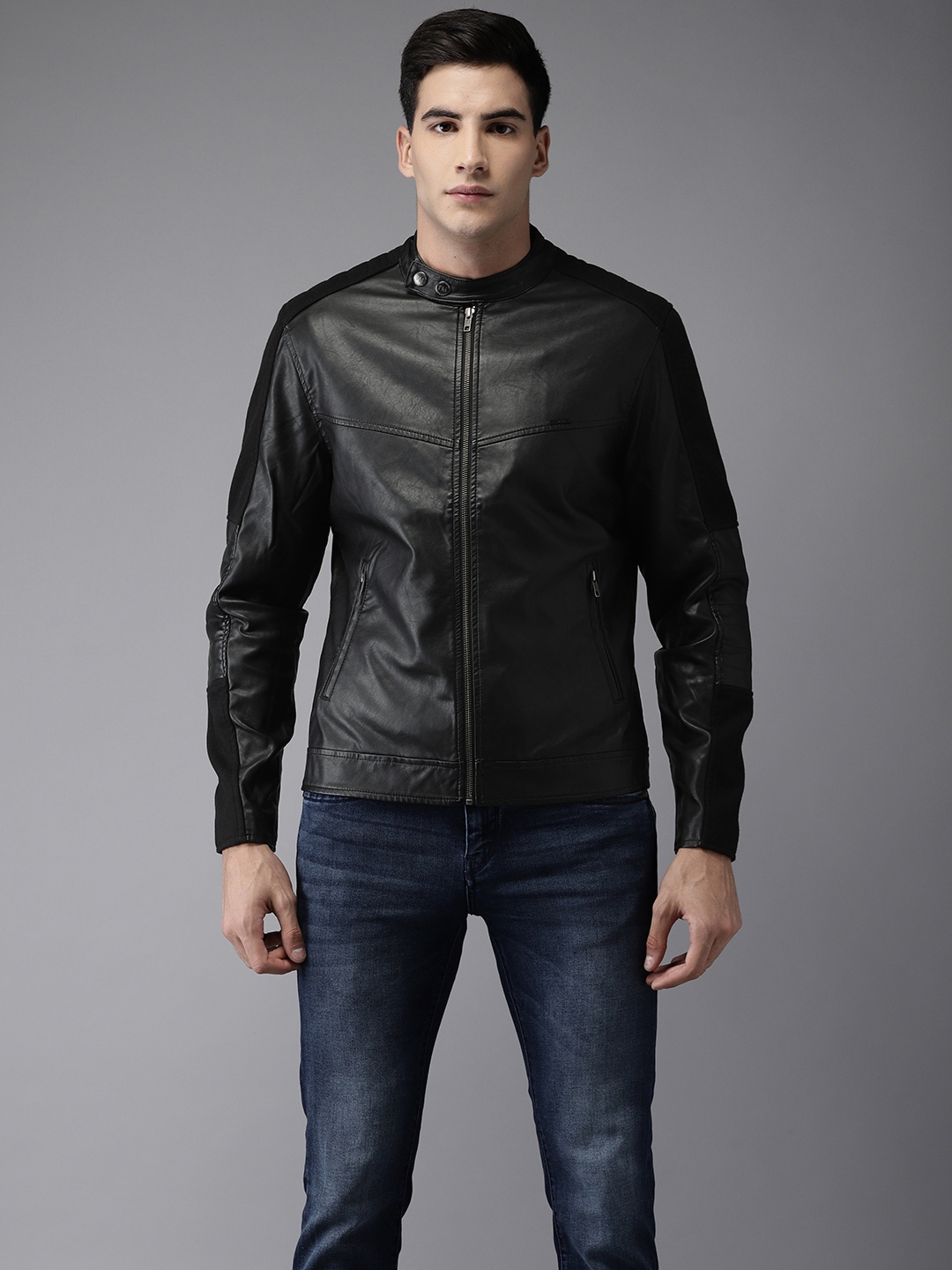 Flying machine black solid jacket online