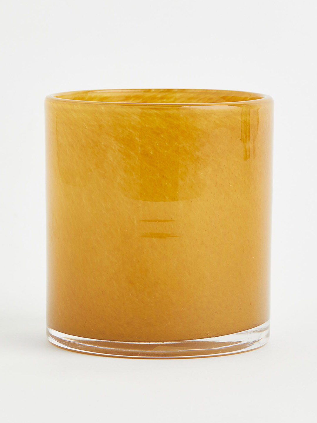H&M Mustard Yellow Glass Tealight Holder