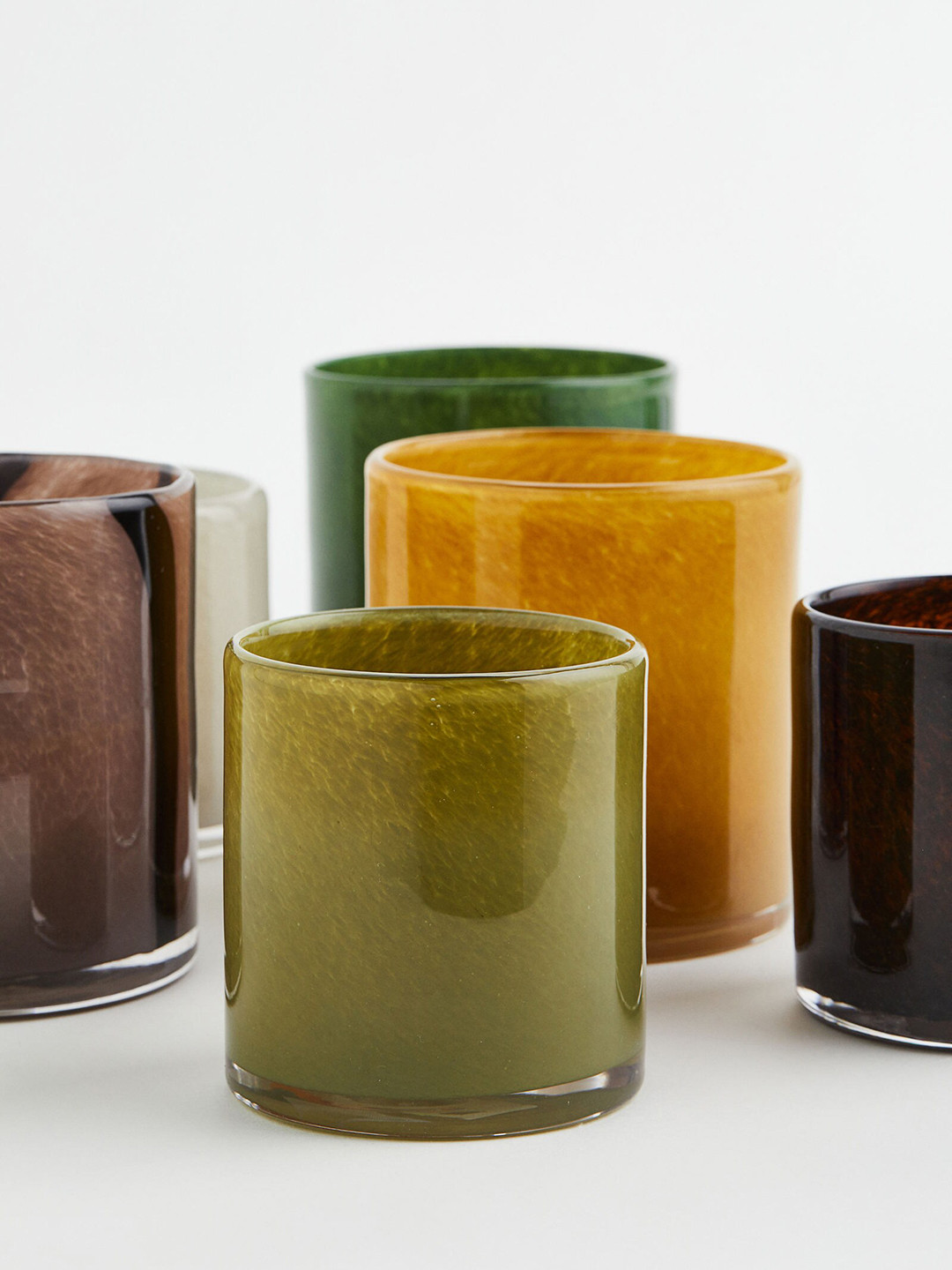 H&M Green Glass Tealight Holder