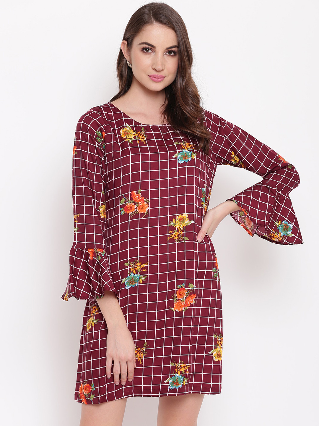 Mayra Checked A-Line Dress