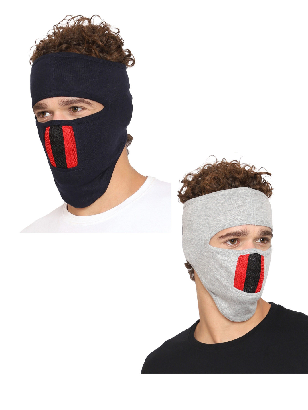 Gajraj Pack Of 2 1-Ply Anti Pollution Cotton Reusable Full Face Mask with Air Filter Mesh