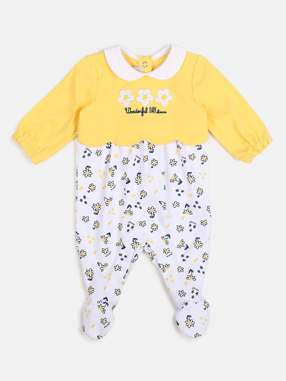 Chicco Infant Girls Printed Leg Opening Body Suit