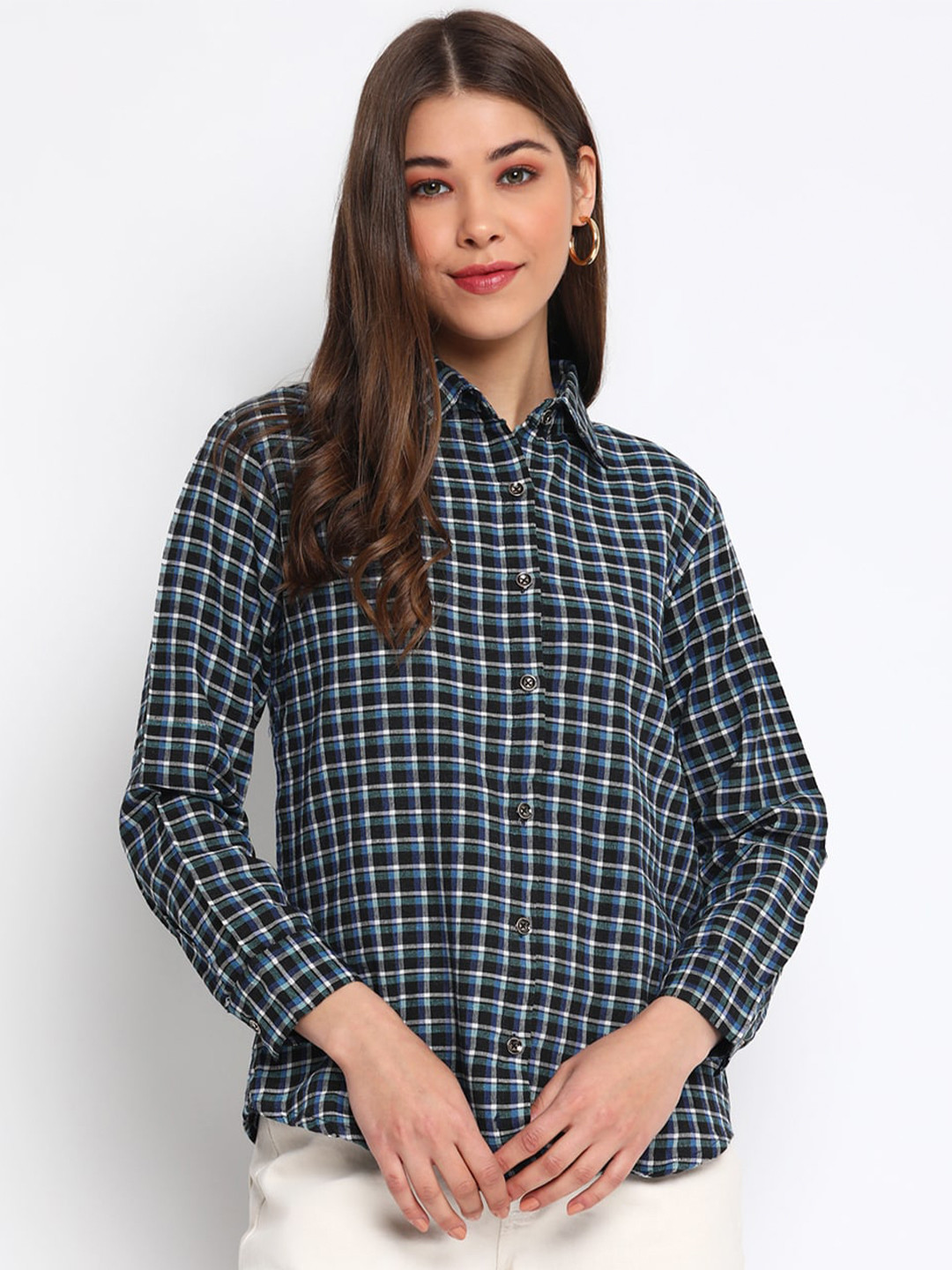 Mayra Tartan Checks Regular Fit Casual Shirt
