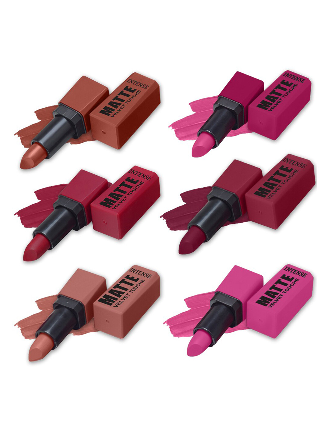 FORFOR Set of 6 Intense Matte Waterproof & Long Lasting Lipstick - 3.5 g each