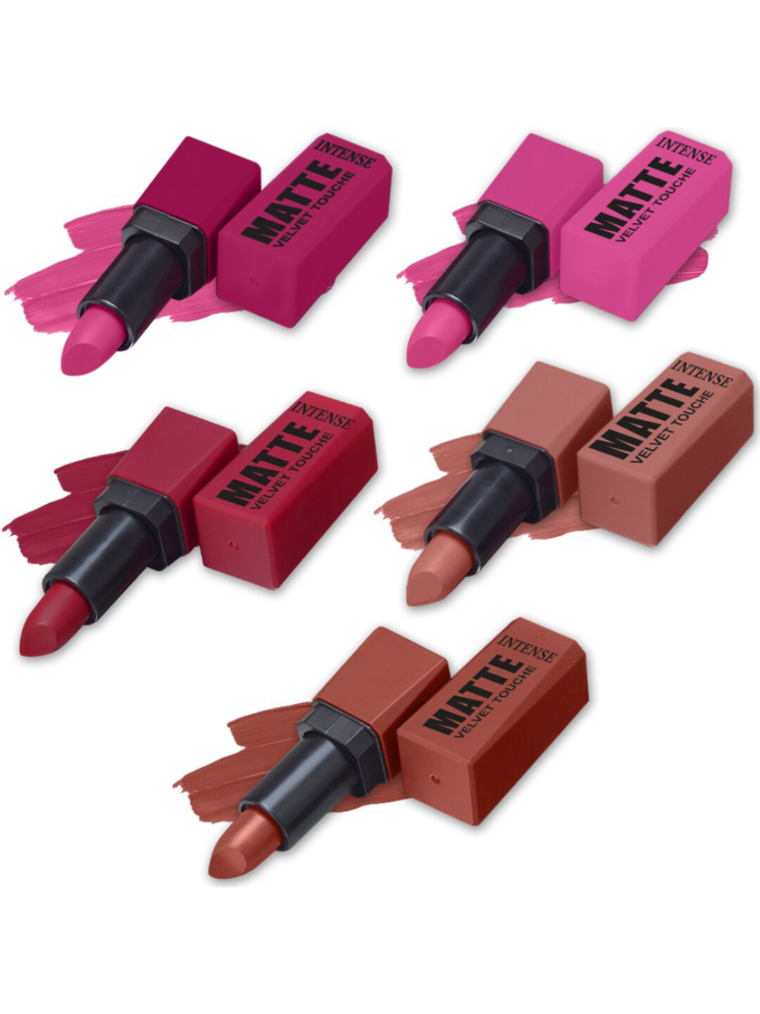 FORFOR Set of 5 Intense Matte Waterproof & Long Lasting Lipstick - 3.5 g each