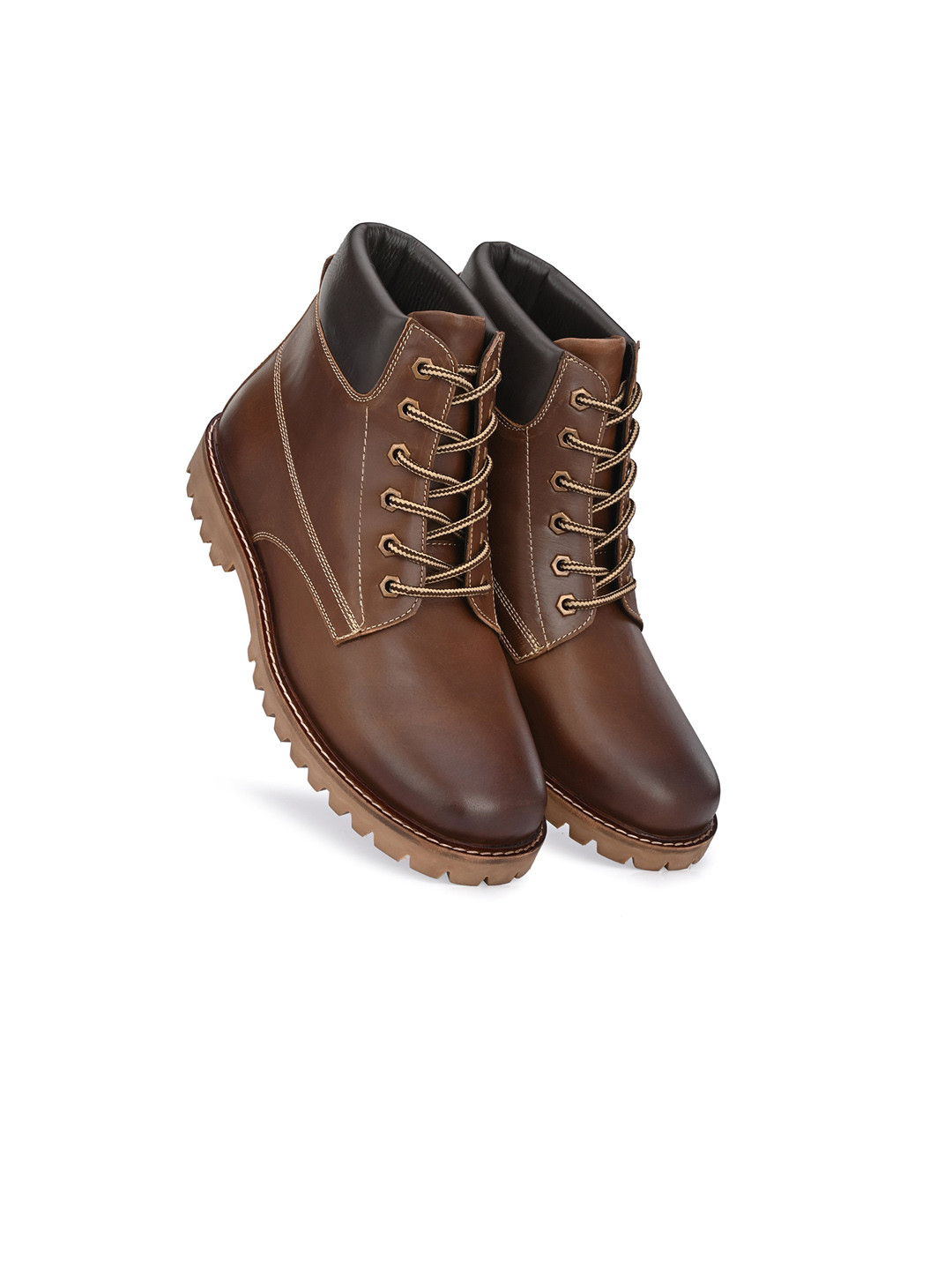 Harrytech London Men Leather Mid-Top Biker Boots