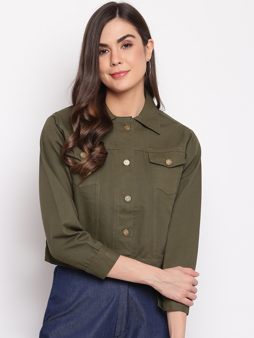 Mayra Spread Collar Denim Jacket