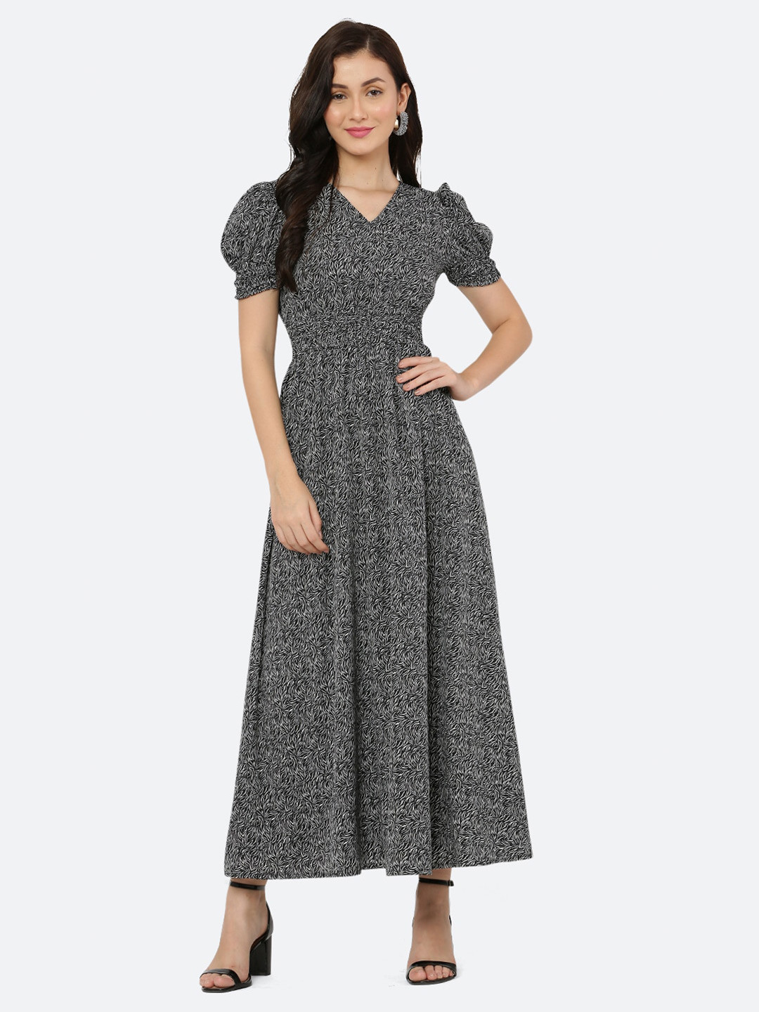 RAASSIO V -Neck Crepe Maxi Dress