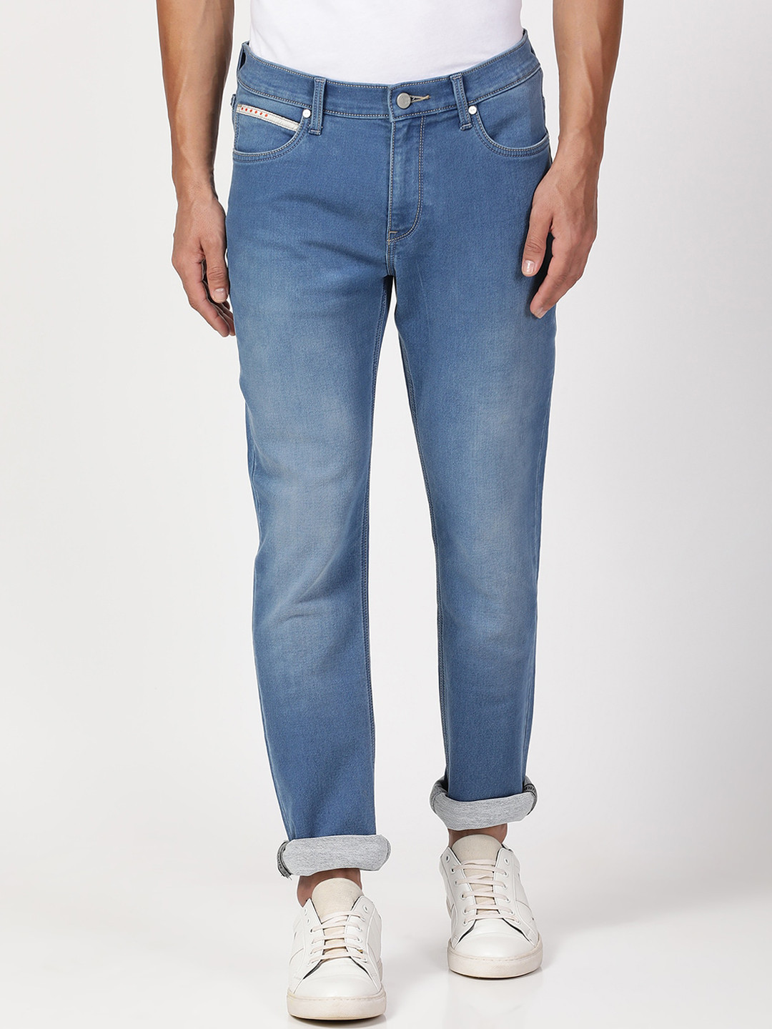 Lee Men Blue Bruce Skinny Fit Heavy Fade Stretchable Jeans