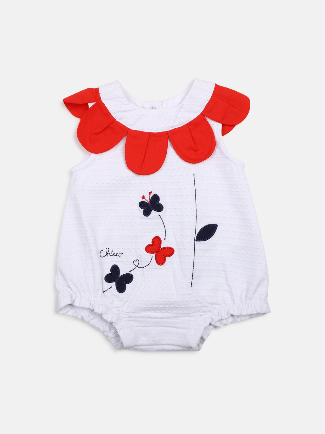 Chicco Infant Girls Embroidered Sleeveless Romper