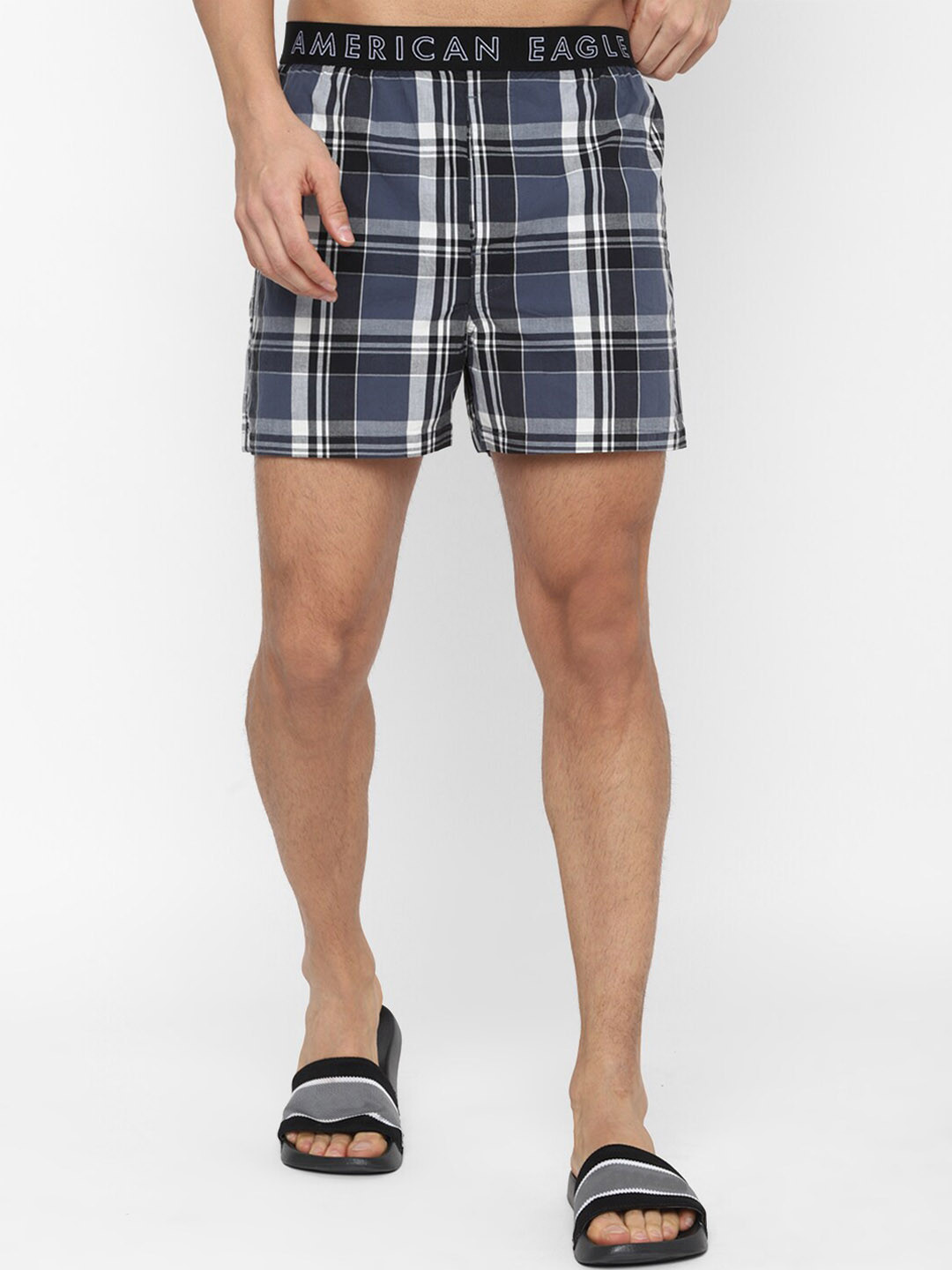 AMERICAN EAGLE OUTFITTERS Checked Inner Elastic Knitted Boxer
