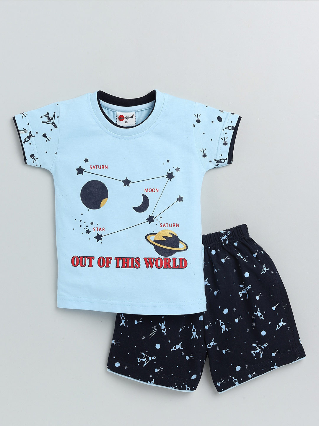 Mars Infiniti Boys Printed Pure Cotton T-shirt with Shorts