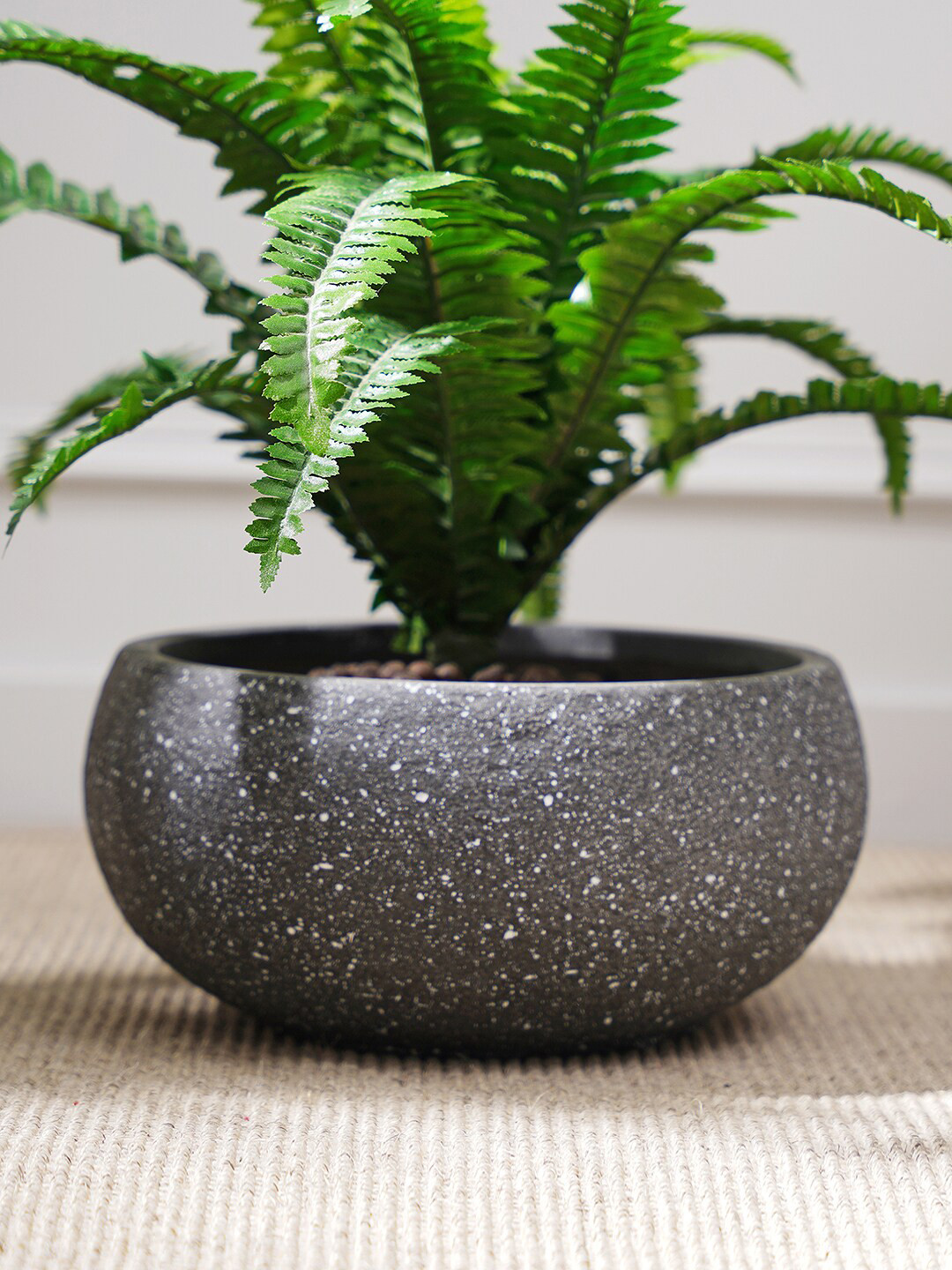 Pure Home and Living Antique Black Polyfibre Clay Pot