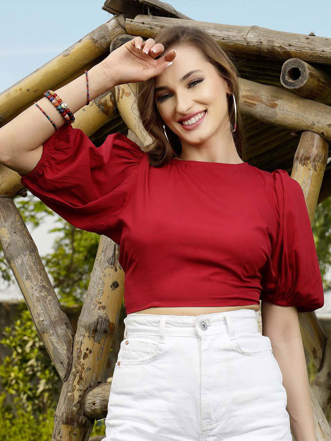 Sera Puff Sleeves Crop Top