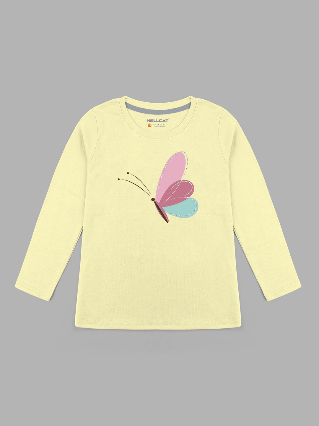 HELLCAT Girls Butterfly Printed Long Sleeves T-shirt