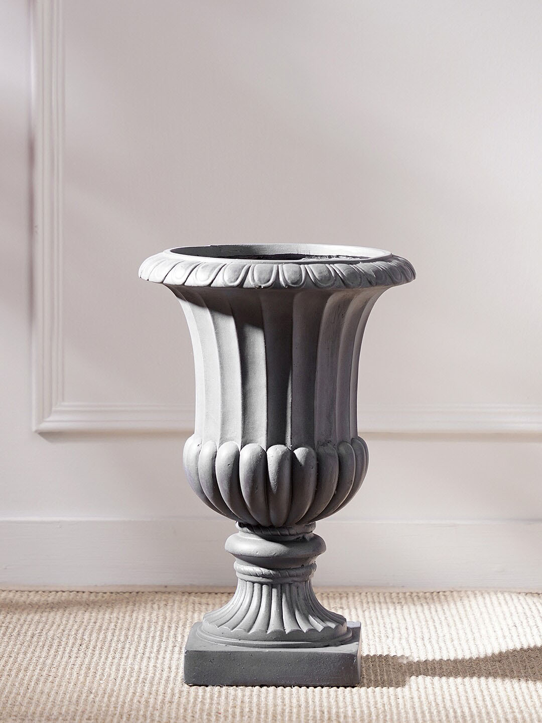 Pure Home and Living Grey Textured Clay Vase