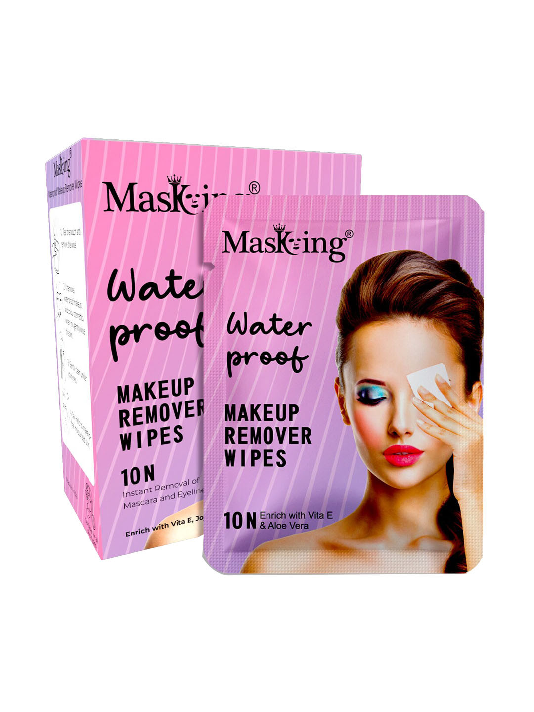 MasKing Waterproof Makeup Remover Cleansing Wipes - 10 Pcs
