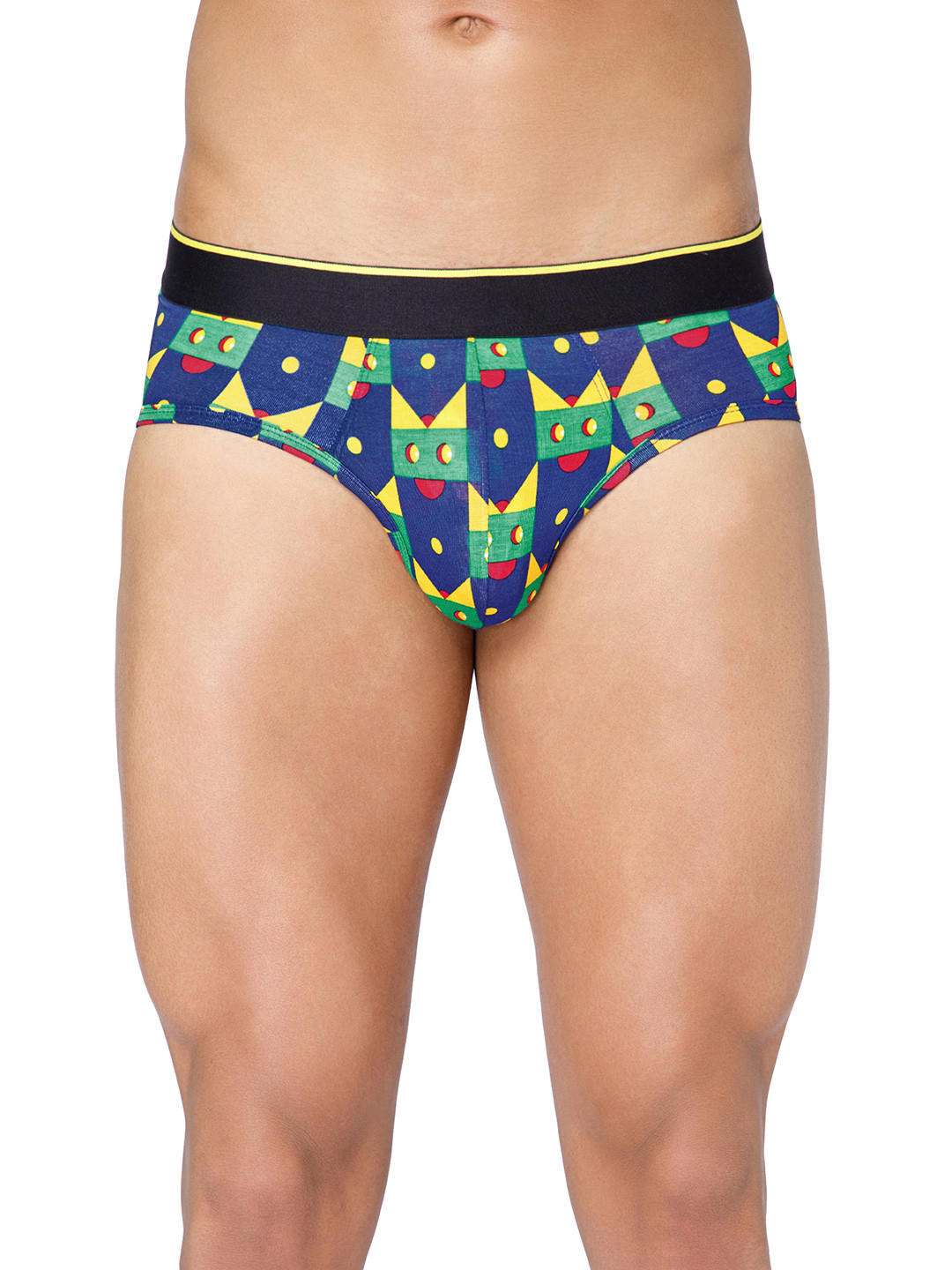 bummer Men Multicoloured Printed Micro Modal Mid-Rise Basic Briefs