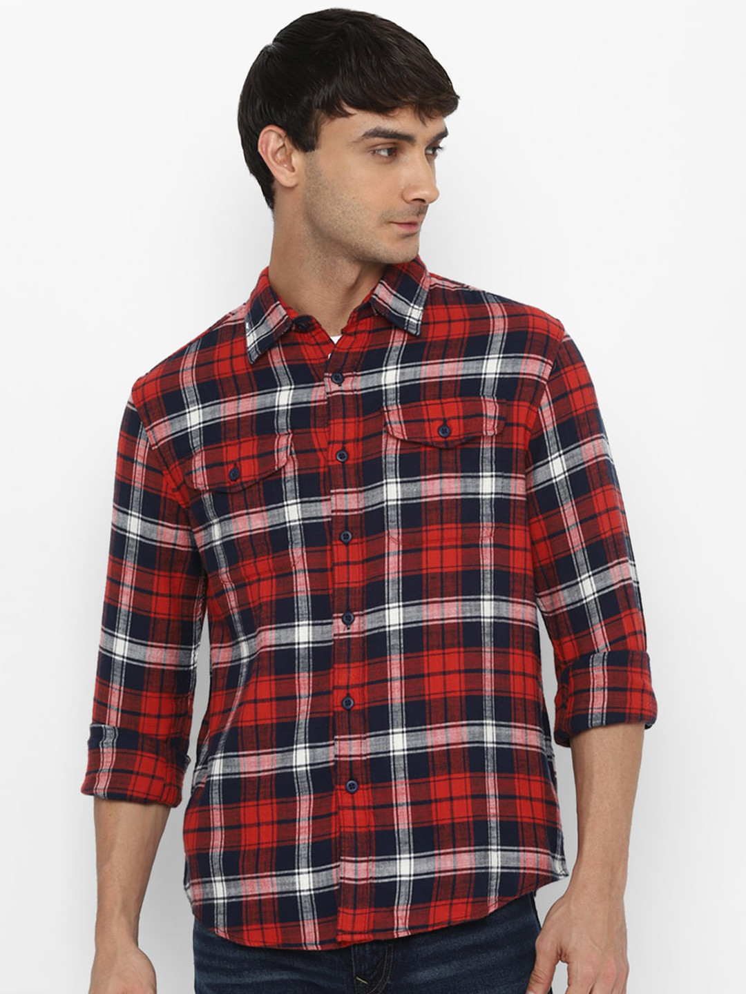 AMERICAN EAGLE OUTFITTERS Tartan Checked Casual Pure Cotton Shirt