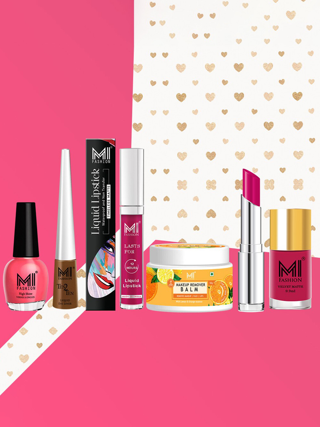 MI FASHION The Ultimate Beauty Companion Pack Of 7 Makeup Kit-A180-Brown