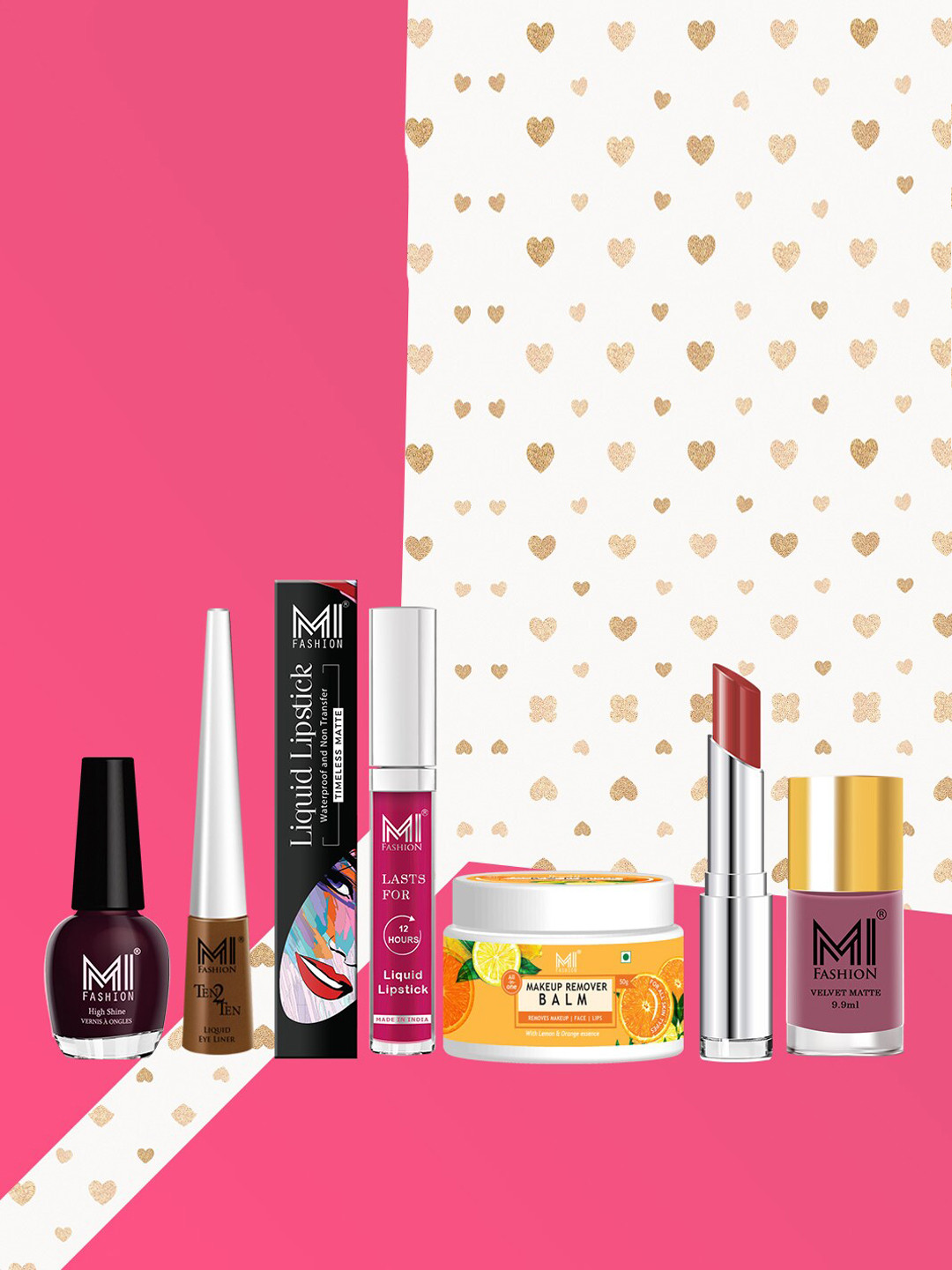 MI FASHION Say Goodbye to Bare Face Pack Of 7 Full Face Makeup Kit - A120-Brown