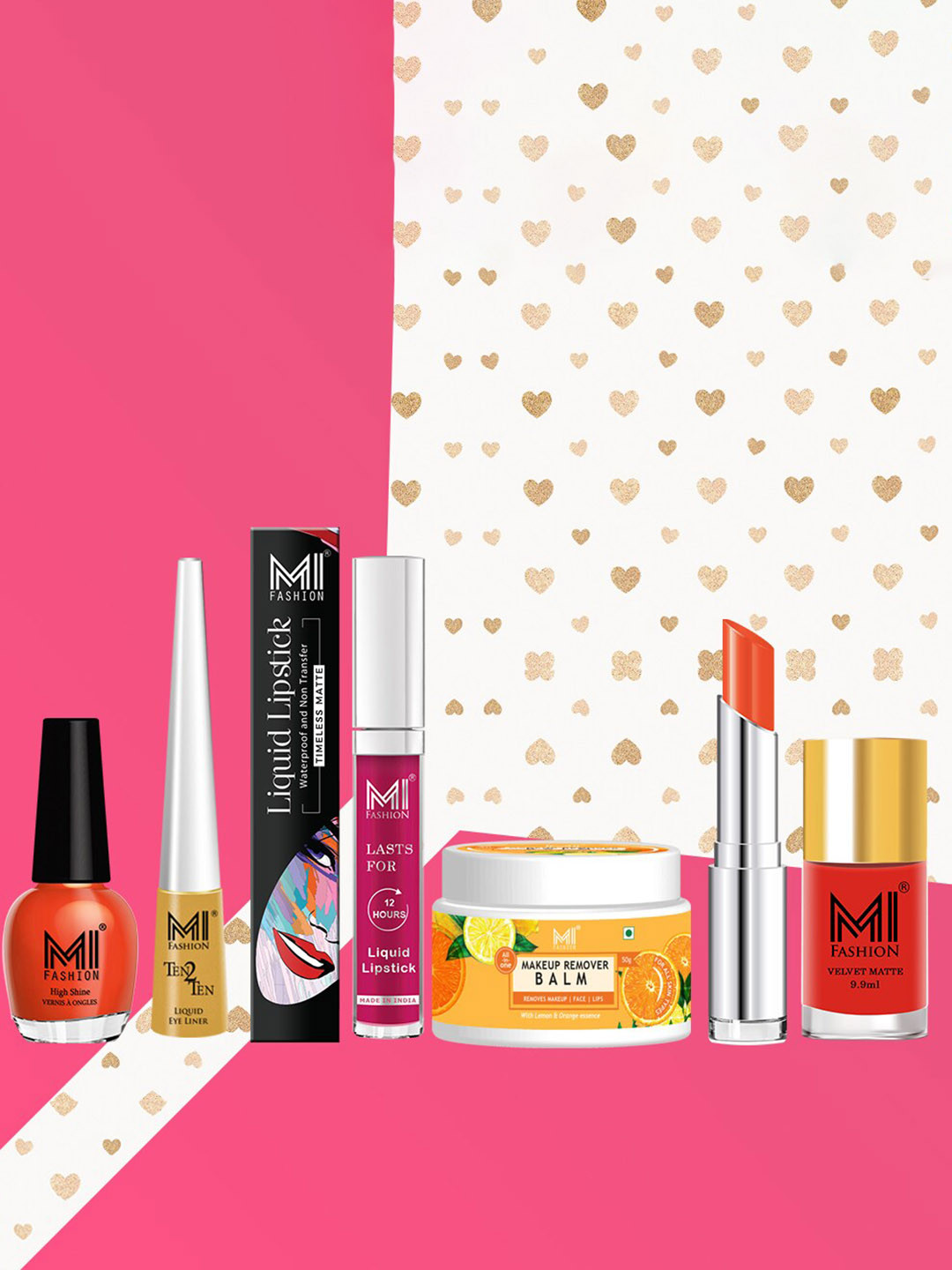 MI FASHION Glam Up Your Look With Our Premium Beauty Pack Of 7 Makeup Kit-A165-Orange