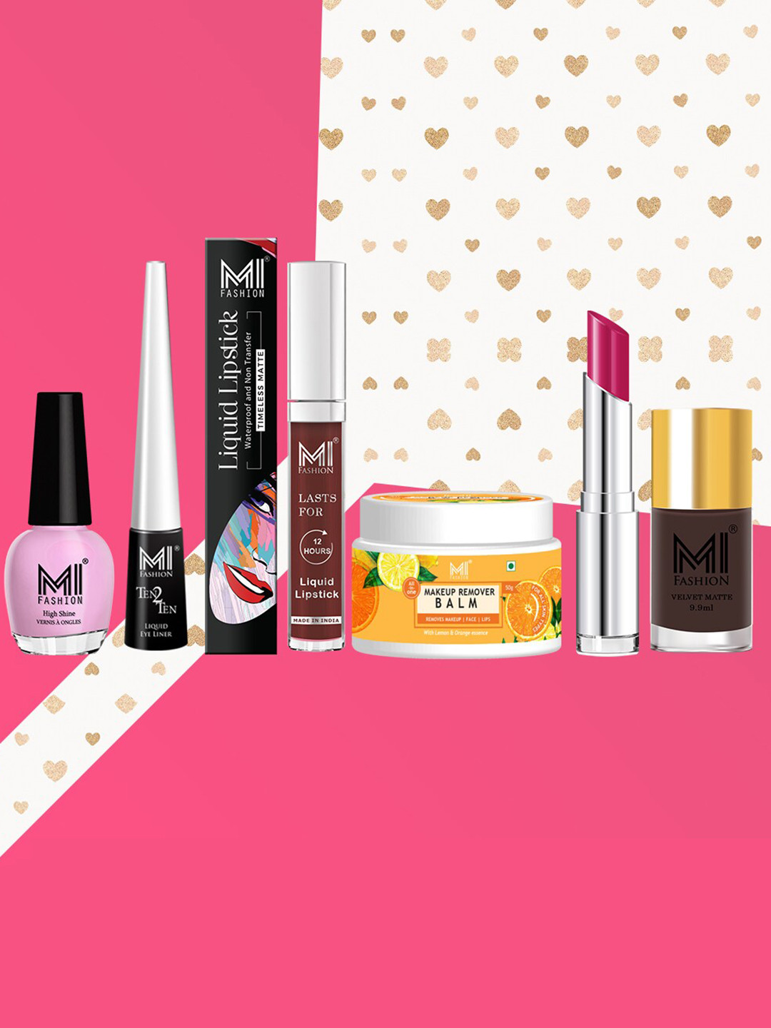 MI FASHION Say Goodbye To Bare Face Pack Of 7 Full Face Makeup Kit-A163-Brown