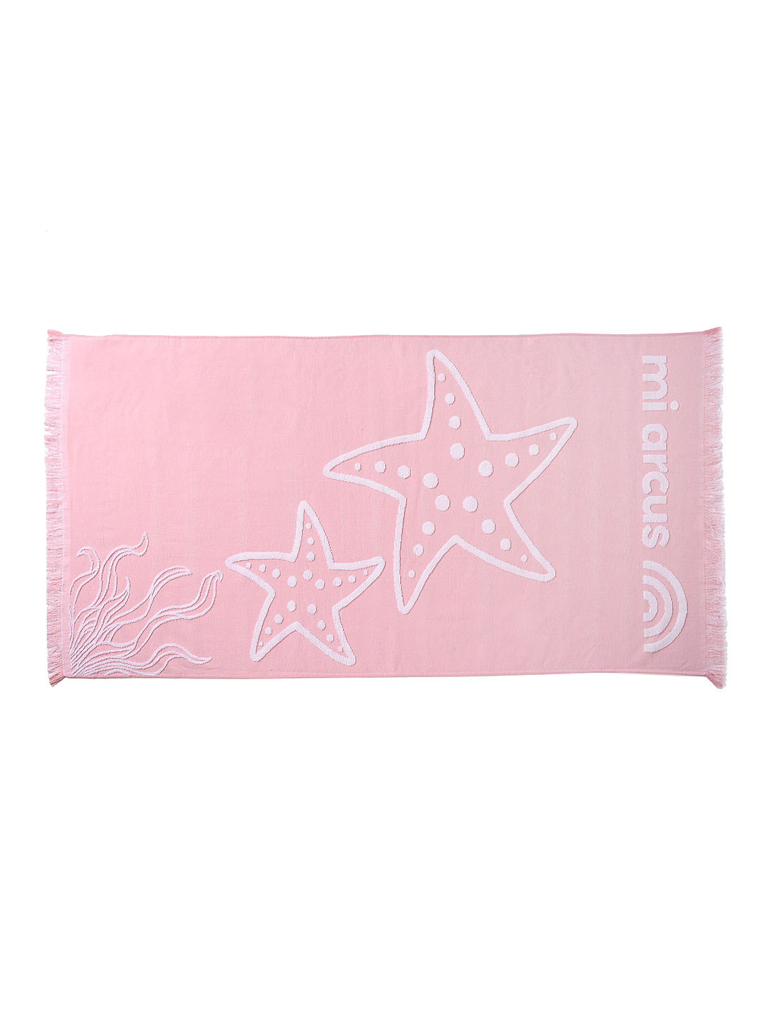 MiArcus Mermazing Girls Pink & White Printed Pure Cotton 500 GSM Beach Towel