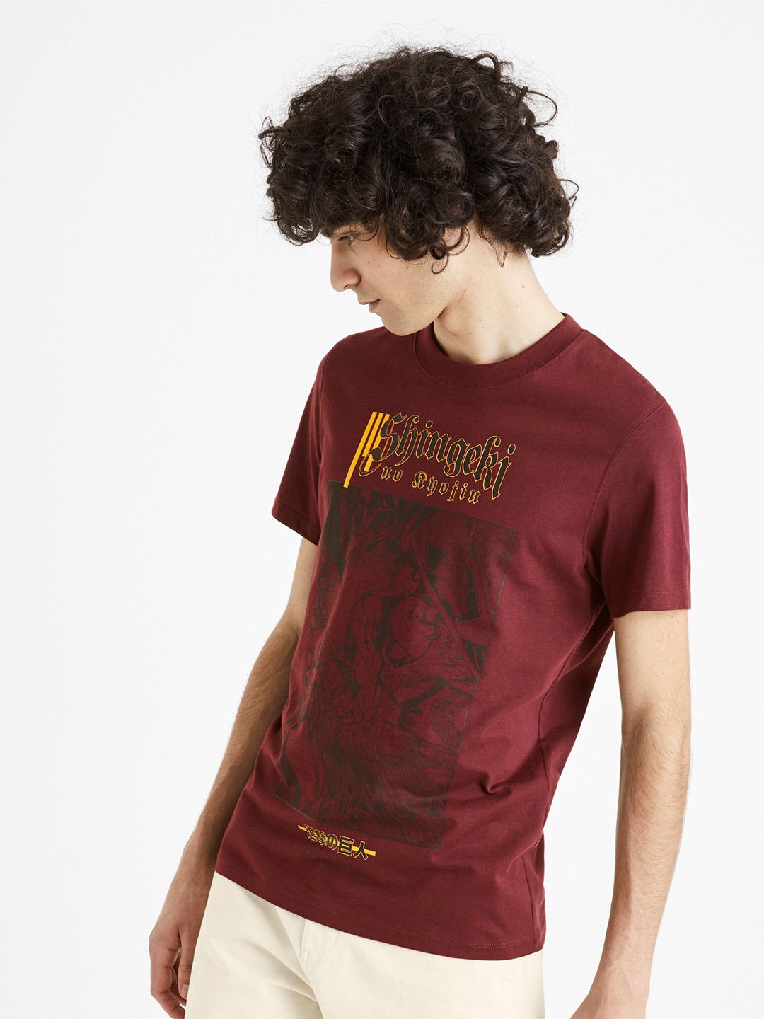 Celio Attack on Titan Printed Cotton T-shirt